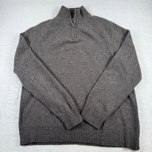 Bonobos Sweater Mens Size 2XL Brown 1/4 Zip Mock Neck Lambswool Knit Pullover